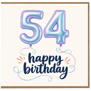 54th Birthday Card, Happy Birthday Card
