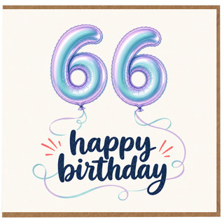 66th Birthday Card, Happy 66th Birthday Balloon Card