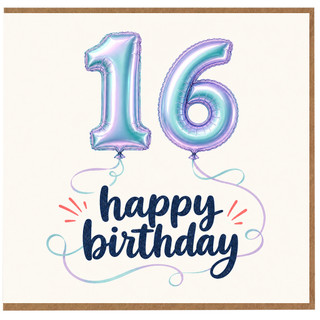 16th Birthday Card, Happy 16th Birthday Card