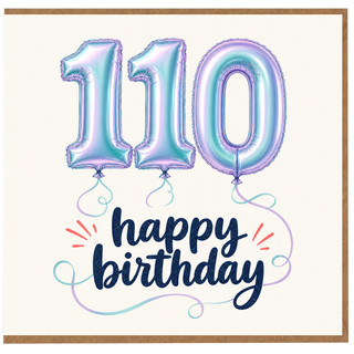 110th Birthday Card, Happy Birthday 110 Card