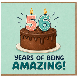 56th Birthday Card, 56 Years of Being Amazing Birthday Card