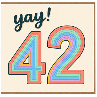 42nd Birthday Card, Yay! 42 Rainbow Birthday Card