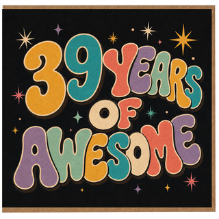 39th Birthday Card, 39 Years Of Awesome Retro Style Card