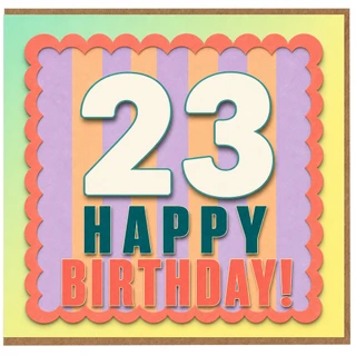 23rd Birthday Card, Happy Birthday Card for 23 Year Old