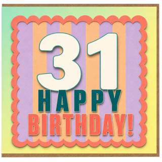 31st Birthday Card, Happy 31 Birthday Card