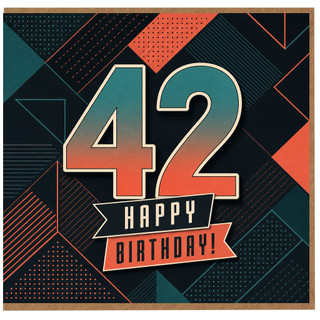 42nd Birthday Card, Happy Birthday Card for 42 Year Old