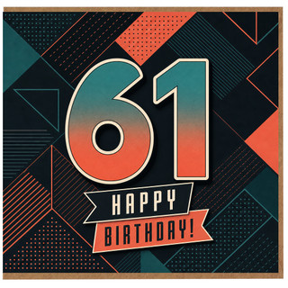 61st Birthday Card, Happy 61st Birthday Card