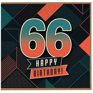 66th Birthday Card, Happy 66 Birthday Card for Him or Her
