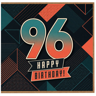 96th Birthday Card, Happy Birthday Card for 96 Year Old