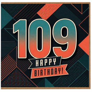 109th Birthday Card, Happy Birthday Card for 109 Year Old