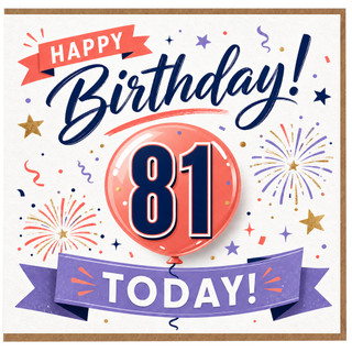 81st Birthday Card, Happy Birthday Today Celebration Card