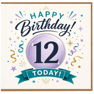 12th Birthday Card, Happy Birthday Today Card