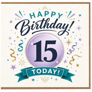 15th Birthday Card, Happy 15th Birthday Today Card