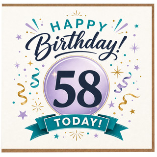 58th Birthday Card, Happy Birthday Today!