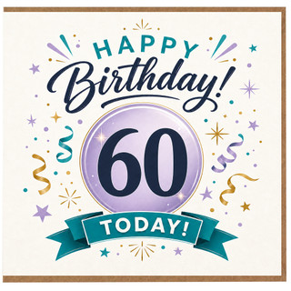 60th Birthday Card, Happy Birthday Today Design