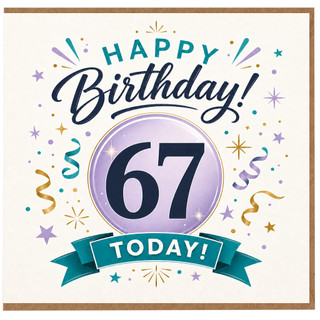 67th Birthday Card, Happy Birthday Today Celebration Card