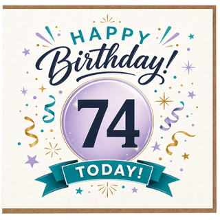 74th Birthday Card, Happy 74 Today Birthday Card
