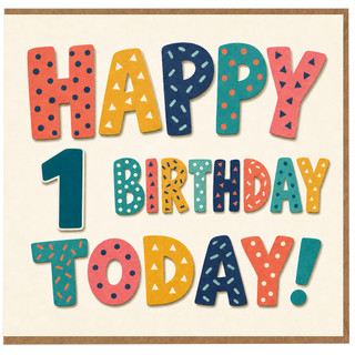 1st Birthday Card, Happy 1 Birthday Today Card