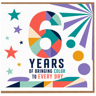 6th Birthday Card, 60 Years of Bringing Color to Every Day