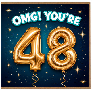 48th Birthday Card, OMG You're 48 Funny Birthday Card