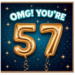 57th Birthday Card, OMG You're 57 Funny Birthday Card