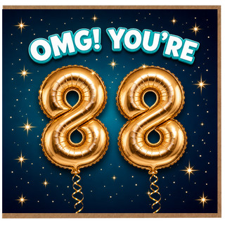 88th Birthday Card, OMG! You're 80