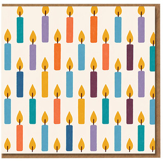 Colourful Candles Pattern Birthday Card - Bright Multicolour Design, Cheerful Greeting for Him, Her, Friends or Family