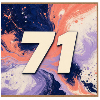 71st Birthday Card, Abstract Paint Splash Design