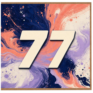 77th Birthday Card, Abstract Number 77 Card