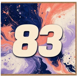 83rd Birthday Card, Bold Abstract Number 83 Birthday Card