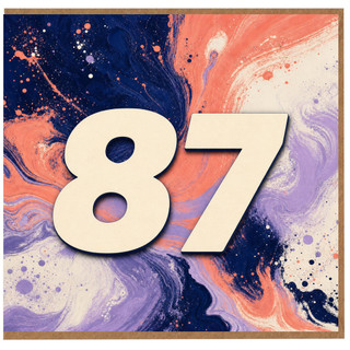 87th Birthday Card, Abstract Number 87 Birthday Card