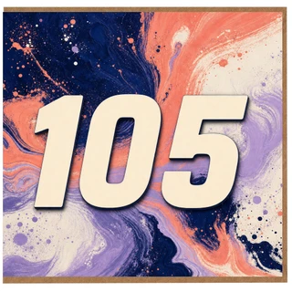 105th Birthday Card, Abstract Swirl Design