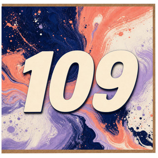 109th Birthday Card, Abstract Paint Splash Design