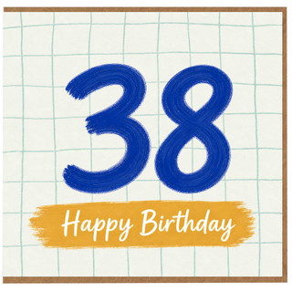 38th Birthday Card, Happy Birthday 38 Card for Him or Her