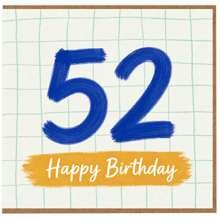 52nd Birthday Card, Happy Birthday Card