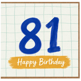 81st Birthday Card, Happy Birthday Number 81 Card