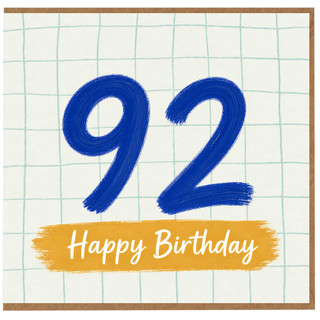 92nd Birthday Card, Happy Birthday Card