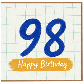 98th Birthday Card, Happy Birthday Card for Age 98
