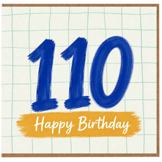 110th Birthday Card, Happy Birthday Card for Him or Her