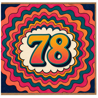 78th Birthday Card, Retro Colourful 78 Card