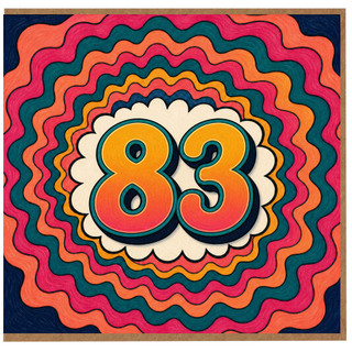 83rd Birthday Card, Retro Colourful Number 83 Birthday Card