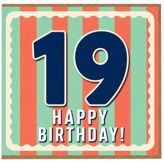 19th Birthday Card, Happy 19th Birthday Card