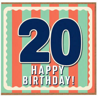 20th Birthday Card, Happy Birthday Card for 20 Year Old