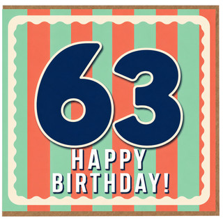 63rd Birthday Card, Happy Birthday Card