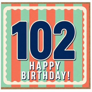 102nd Birthday Card, Happy Birthday Card
