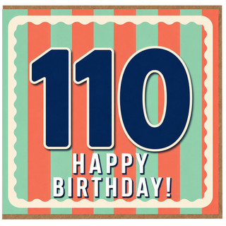 110th Birthday Card, Happy Birthday Card