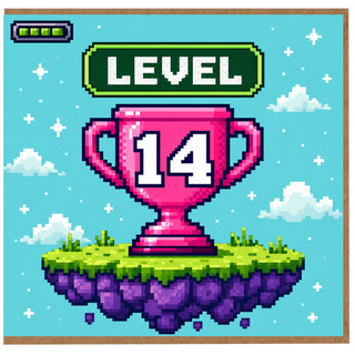 14th Birthday Card, Level 14 Gaming Card