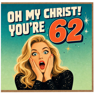 62nd Birthday Card, 62nd Birthday Christmas Card