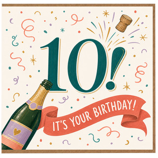 10th Birthday Card, Fun Celebration Card for a 10 Year Old