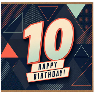 10th Birthday Card, Happy Birthday Card for Ten Year Old